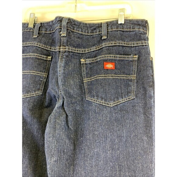 Dickies Flannel Lined Jeans Dark Denim Cotton Straight Leg Womens 14 - Picture 6 of 12